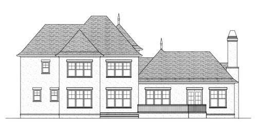 Country European Rear Elevation of Plan 53712