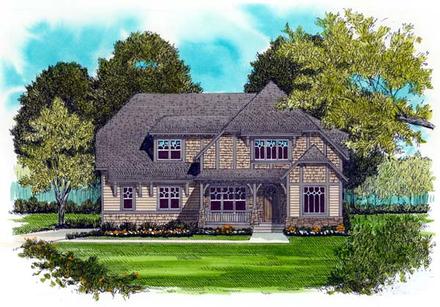 Craftsman European Elevation of Plan 53717