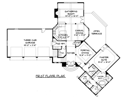 House Plan 53719 First Level Plan