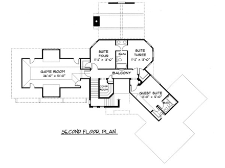 House Plan 53719 Second Level Plan