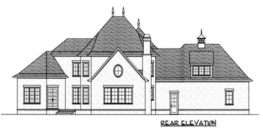 European Rear Elevation of Plan 53719