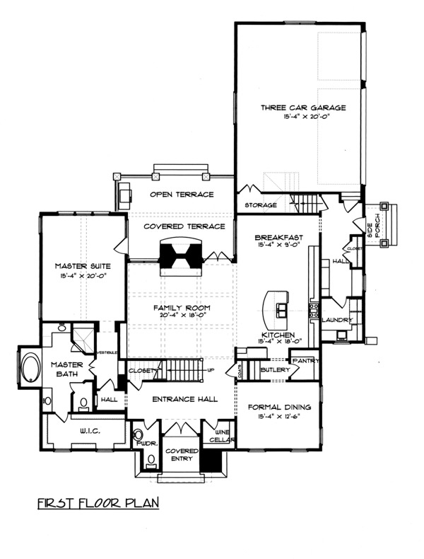 Craftsman Tudor Level One of Plan 53725