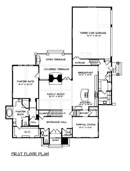 House Plan 53725 First Level Plan