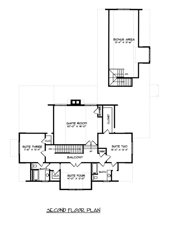 Craftsman Tudor Level Two of Plan 53725