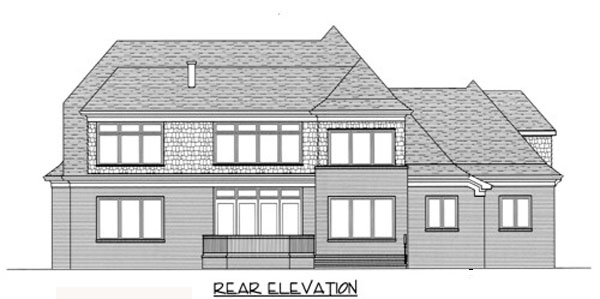 Country European Rear Elevation of Plan 53738