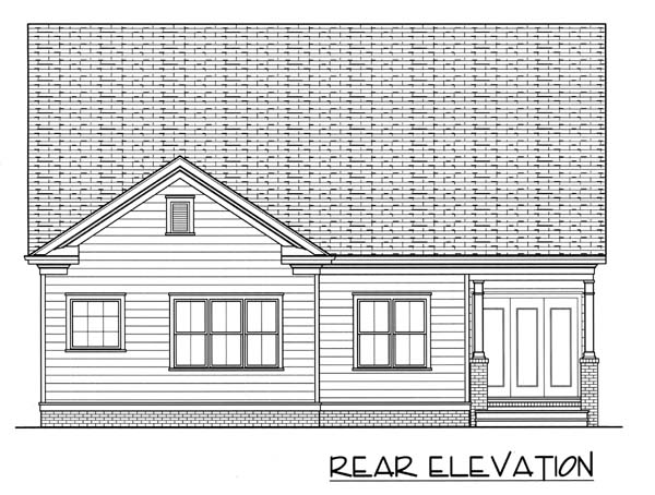 Farmhouse Victorian Rear Elevation of Plan 53750