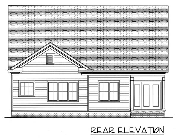 Colonial Farmhouse Rear Elevation of Plan 53751