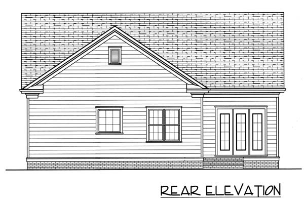 Colonial Farmhouse Rear Elevation of Plan 53755