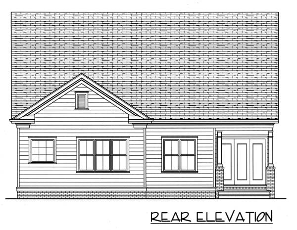 Farmhouse Victorian Rear Elevation of Plan 53756