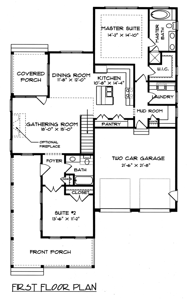 Colonial Farmhouse Victorian Level One of Plan 53757