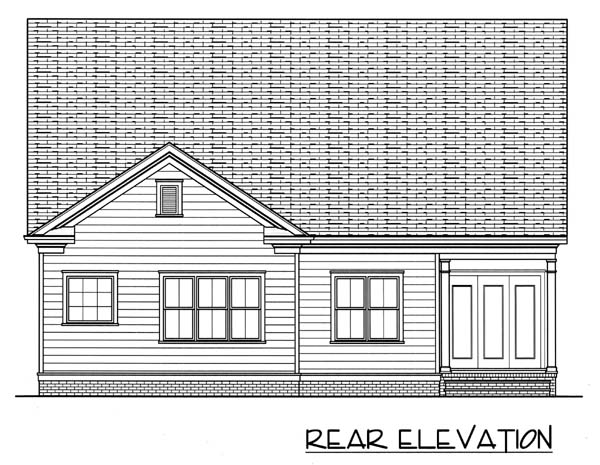 Colonial Farmhouse Victorian Rear Elevation of Plan 53757