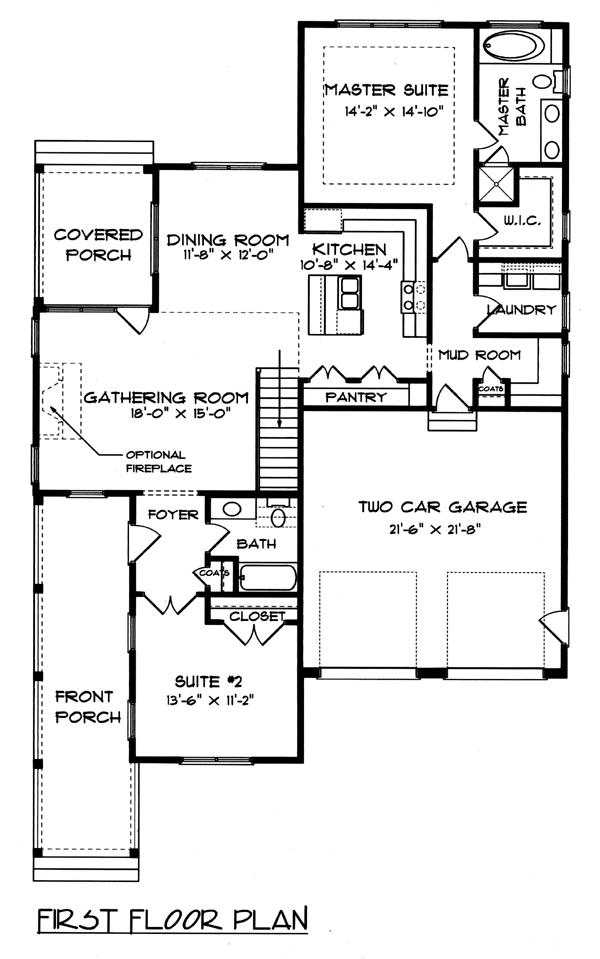 Craftsman Victorian Level One of Plan 53758