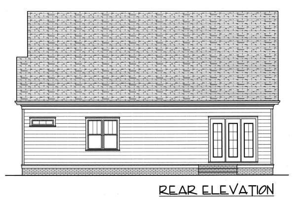 Craftsman Rear Elevation of Plan 53760