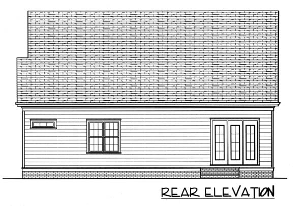 Colonial Farmhouse Rear Elevation of Plan 53761