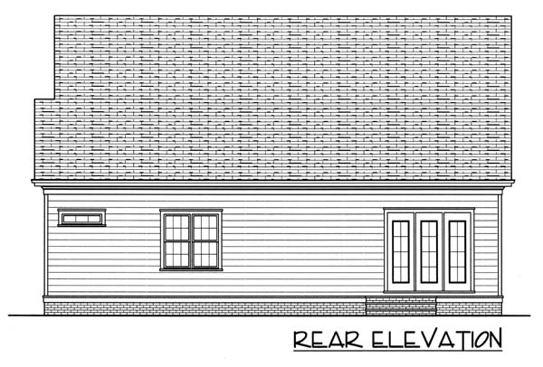 Farmhouse Victorian Rear Elevation of Plan 53762