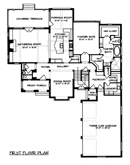 House Plan 53767 First Level Plan