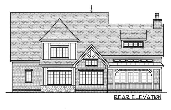 European Rear Elevation of Plan 53767