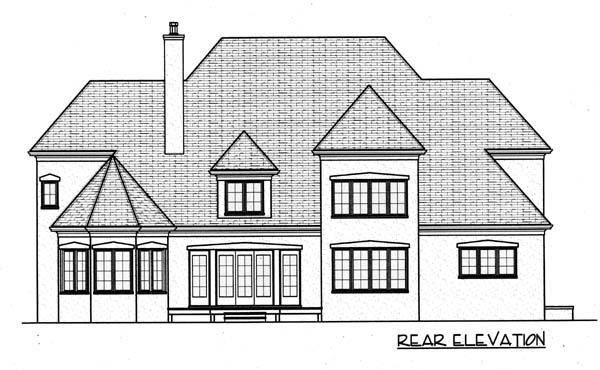 Country Rear Elevation of Plan 53780