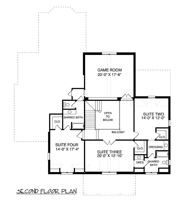 Farmhouse Level Two of Plan 53783