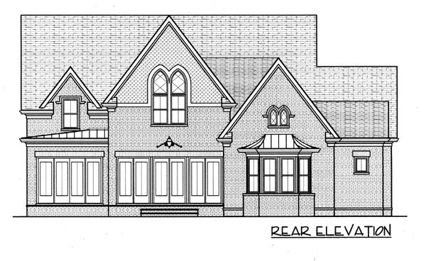 Farmhouse Rear Elevation of Plan 53783