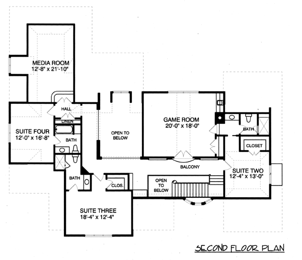 European French Country Tudor Level Two of Plan 53788