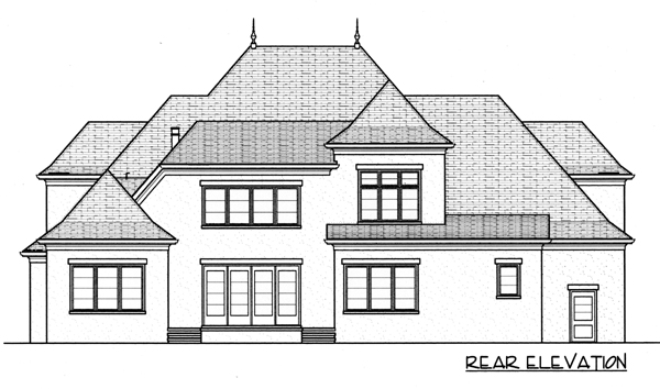Country European Rear Elevation of Plan 53789