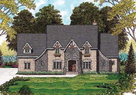 Tudor Elevation of Plan 53792