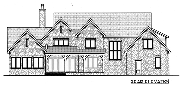 Country European Rear Elevation of Plan 53798