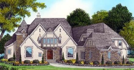 Country Tudor Elevation of Plan 53803