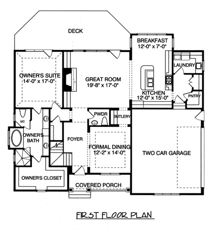 House Plan 53804 First Level Plan