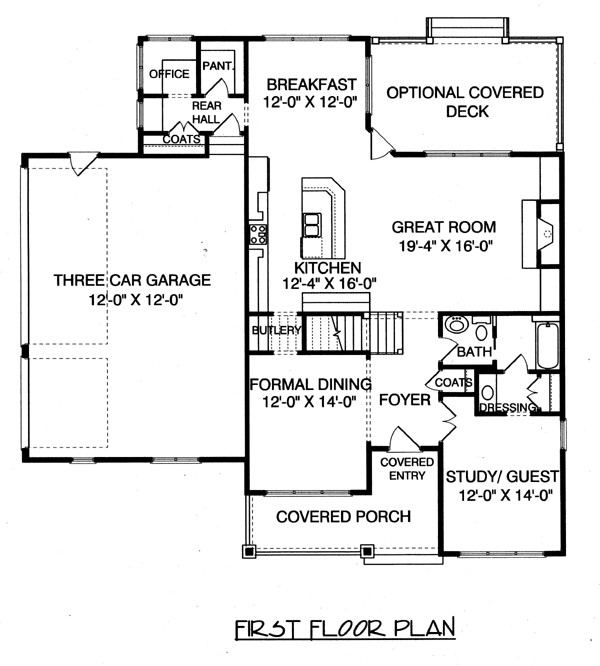 Craftsman Level One of Plan 53815