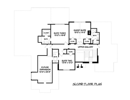 House Plan 53824 Second Level Plan