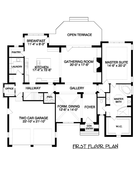 House Plan 53827 First Level Plan