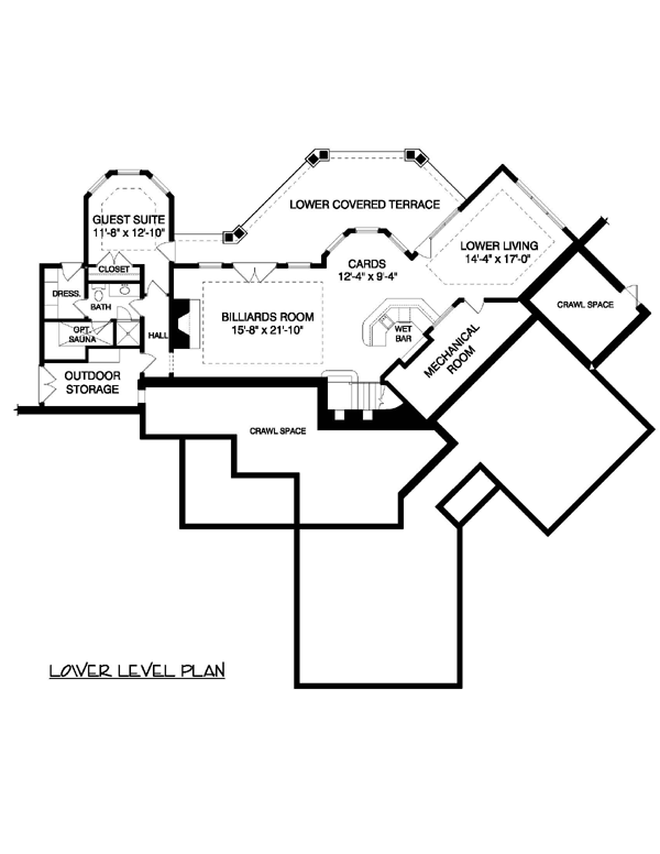 Craftsman Ranch Lower Level of Plan 53830