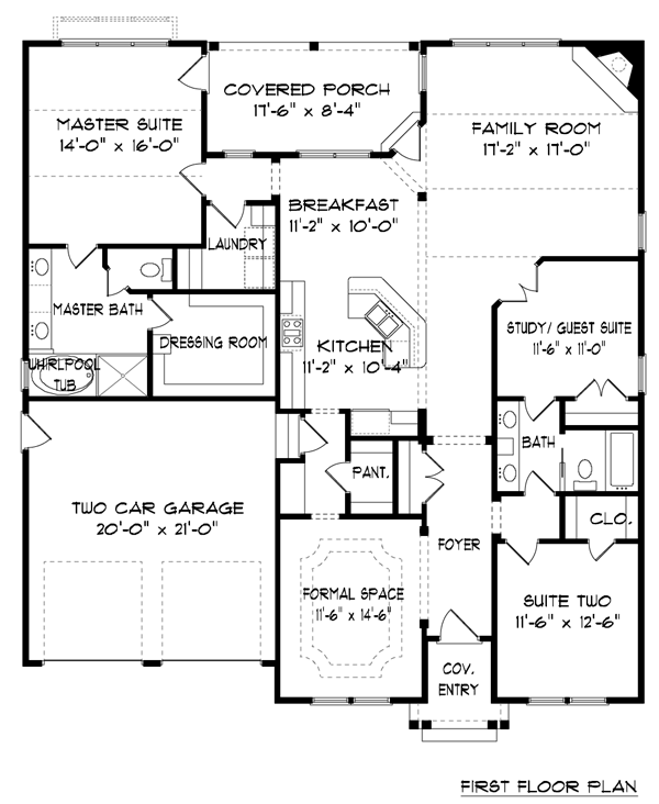 Farmhouse Victorian Level One of Plan 53833