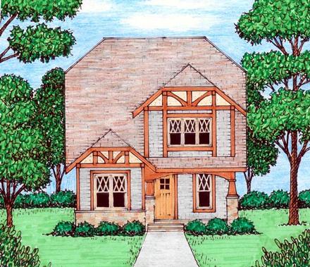 Bungalow Craftsman Tudor Elevation of Plan 53834