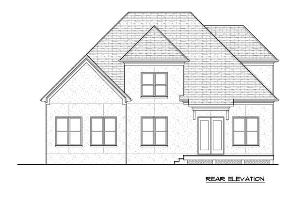Country Rear Elevation of Plan 53839