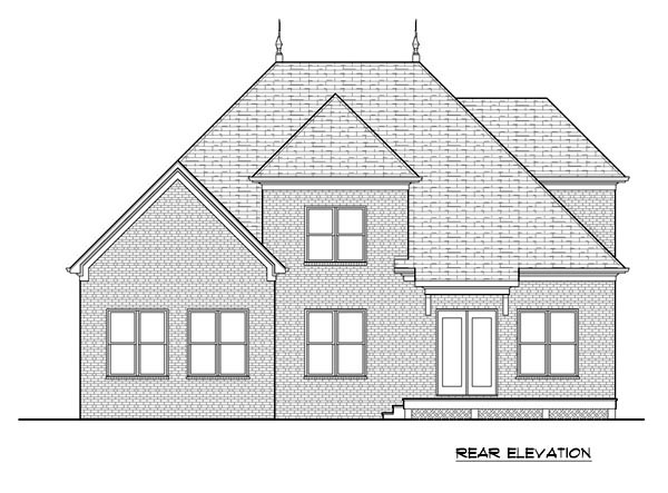 Tudor Rear Elevation of Plan 53840