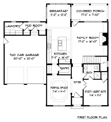 House Plan 53843 First Level Plan