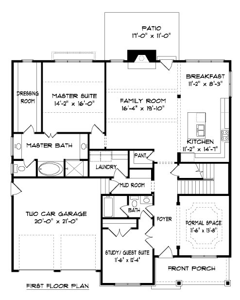 Farmhouse Victorian Level One of Plan 53847