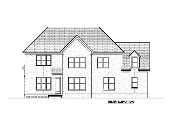 Tudor Rear Elevation of Plan 53853