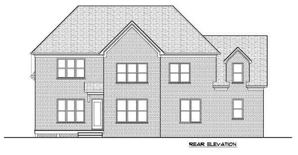 Tudor Rear Elevation of Plan 53854