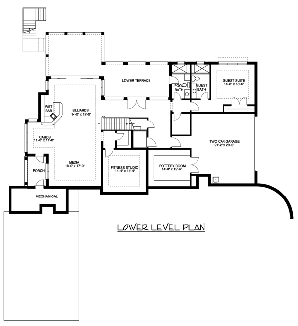 Tudor Lower Level of Plan 53855