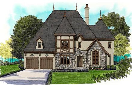 Tudor Elevation of Plan 53856