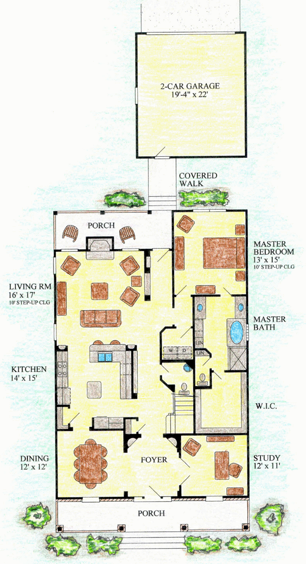 Country Southern Traditional Level One of Plan 53903