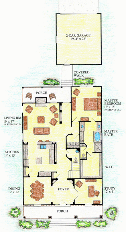 House Plan 53903 First Level Plan