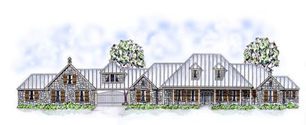 Country Farmhouse Ranch Traditional Elevation of Plan 53904