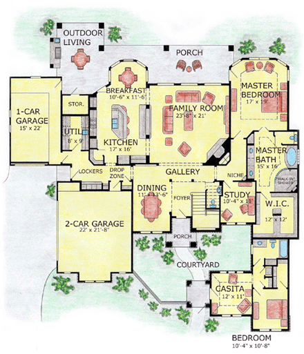 House Plan 53905 First Level Plan