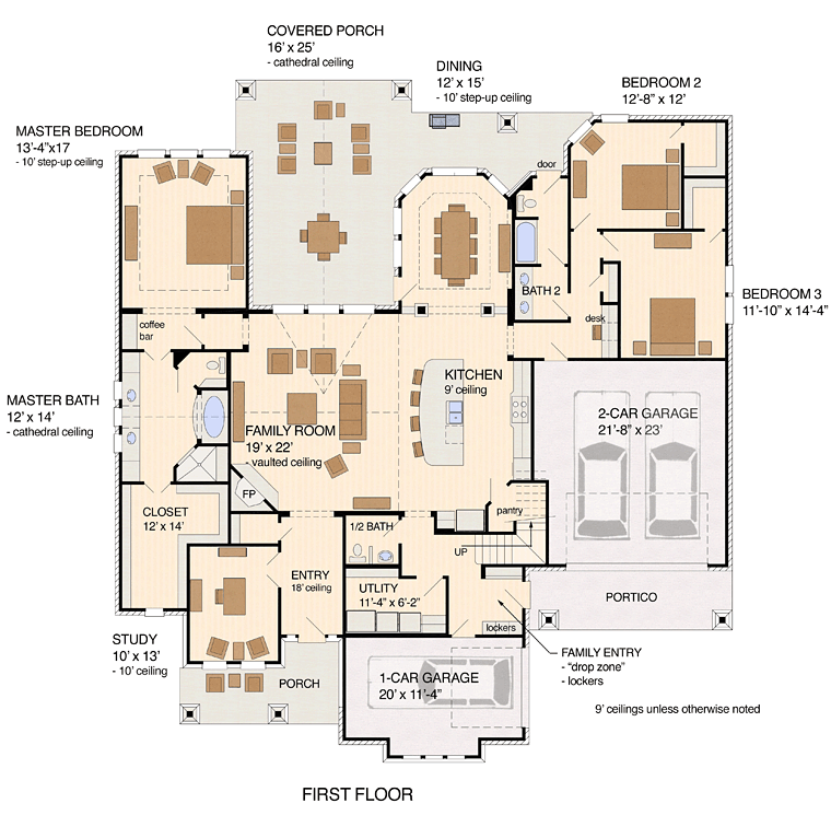 Country Craftsman European Level One of Plan 53906