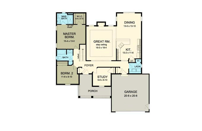 Ranch Level One of Plan 54001